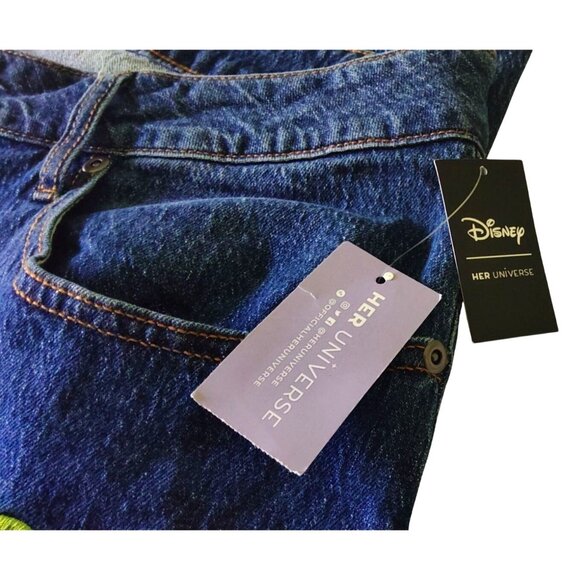 Disney Her Universe Women's Size 20 Chip & Dale Embroidered Denim Mom Jeans NWT - Picture 8 of 15